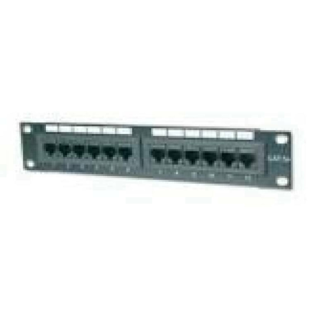 DIGITUS Patch Panel Cat5e 12-Port 10inch unshielded black without lsa-cover