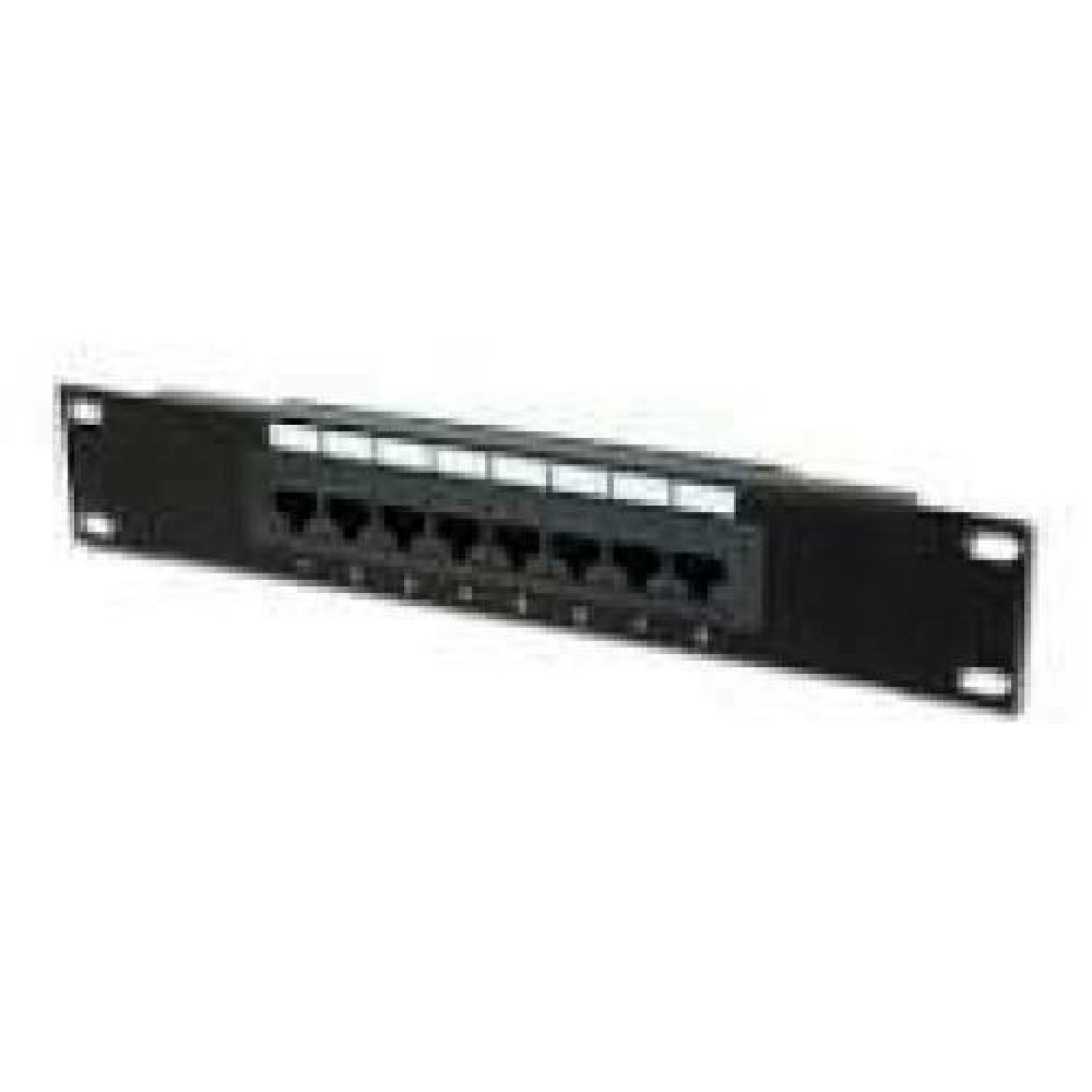 DIGITUS CAT 6A Class EA Patch Panel shielded 1U 24-port RJ45 incl.dust cover 8P8C black RAL 9005 483 mm 19inch /482.6x44x109 mm