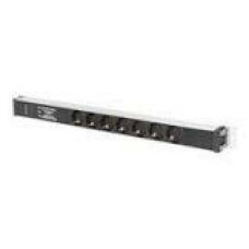 DIGITUS 1U Aluminium PDU Rackmountable 16A 4000W 250VAC 50/60Hz 7x outlet CEE 7/7 2m cable CEE 7/7 plug