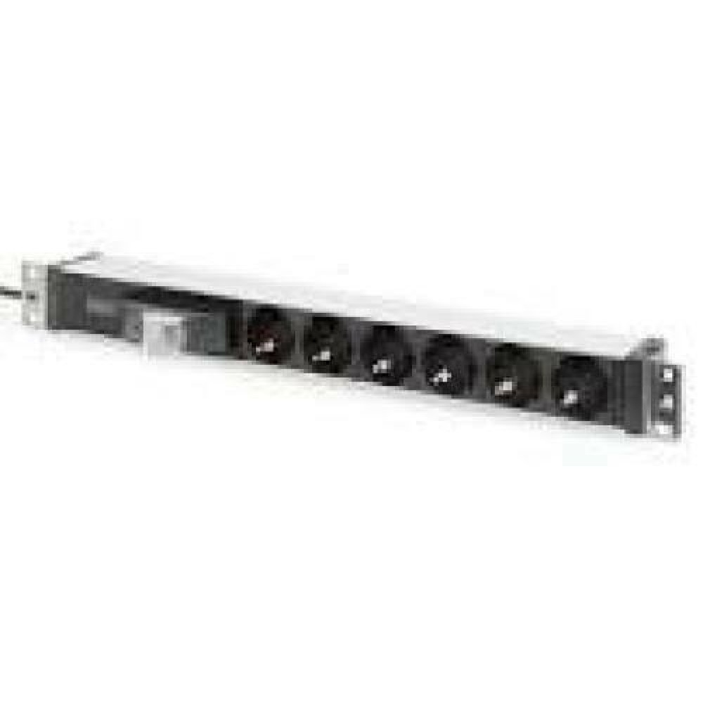 DIGITUS DN-95417 1U Aluminum PDU rackmountable 6x safety outlet 16A 4000W 250VAC 50/60Hz