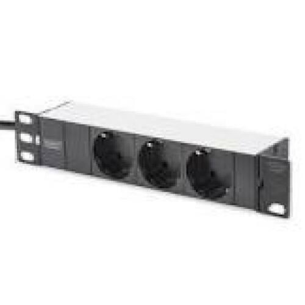 DIGITUS 1U Aluminum PDU 254mm 10inch rack mount 4x safety outlet 16A 4000W 250VAC 50/60Hz