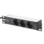 DIGITUS 1U Aluminum PDU 254mm 10inch rack mount 4x safety outlet 16A 4000W 250VAC 50/60Hz