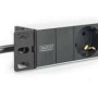 DIGITUS 1U Aluminum PDU 254mm 10inch rack mount 4x safety outlet 16A 4000W 250VAC 50/60Hz