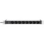 DIGITUS 1U Aluminum PDU rackmountable 8xC13 2xC19 16A 230VAC 50/60Hz IEC C20 plug