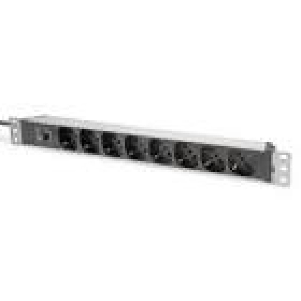 DIGITUS 1U Aluminum PDU rackmountable 8xC13 2xC19 16A 230VAC 50/60Hz IEC C20 plug