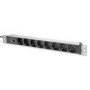 DIGITUS 1U Aluminum PDU rackmountable 8xC13 2xC19 16A 230VAC 50/60Hz IEC C20 plug