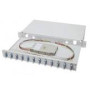 DIGITUS Fiber optic switch / FO patch panel with equipment 19inch 1U 24x SC APC dx OS2 pigtails tray adapters grey