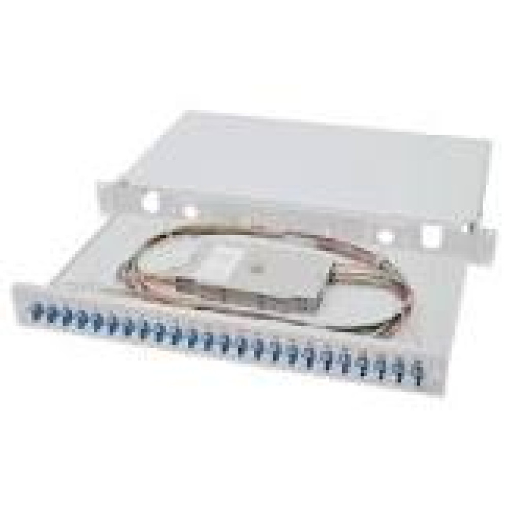 DIGITUS Fiber Optic Sliding Splice Box 1U Equipped 24x SC duplex incl. M 25 Screw Splice Cassette Color Pigtails OS2 Adapter