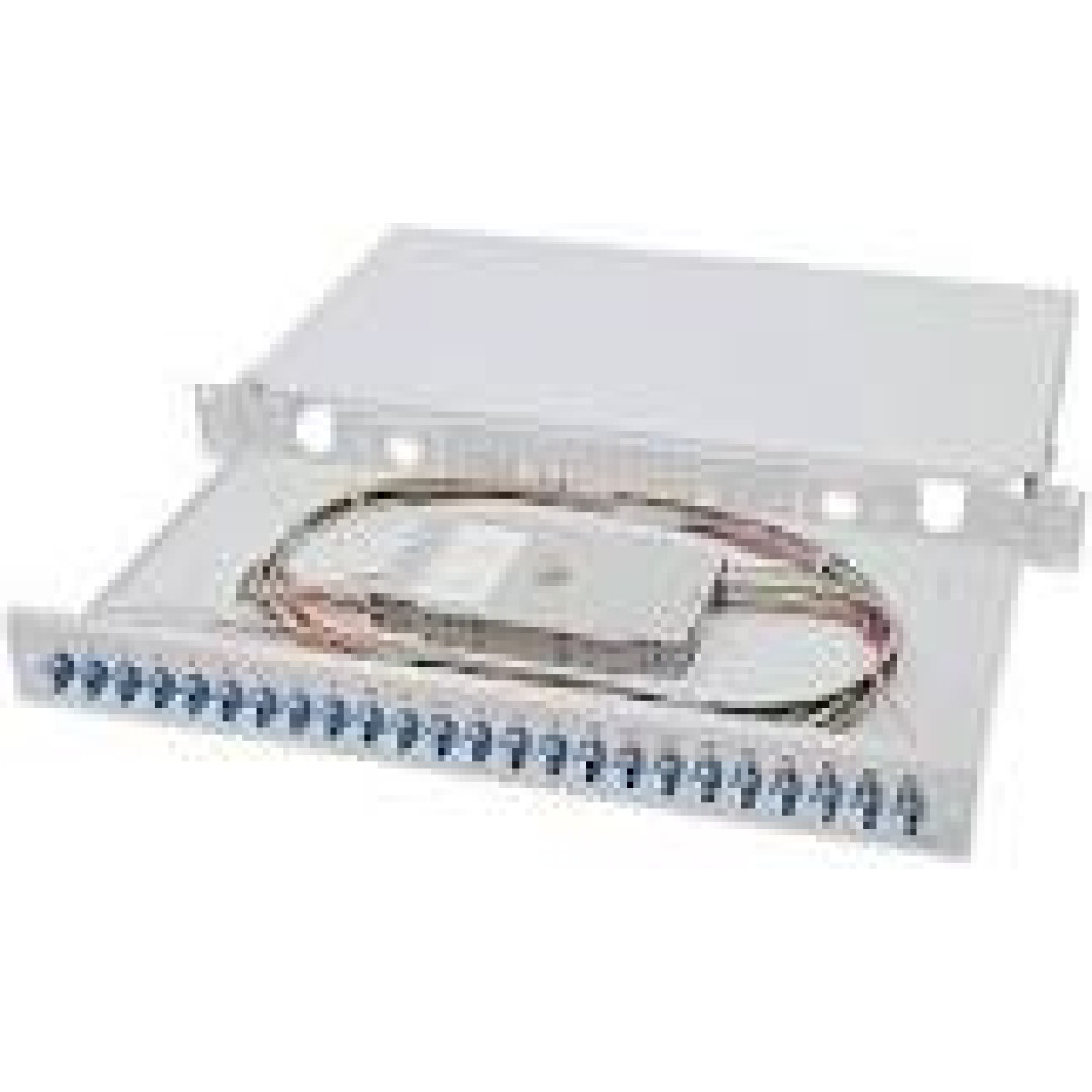 DIGITUS 19inch Fiber Optic Sliding Splice Box 1U equipped 24xLC Duplex OS2 grey
