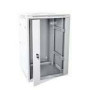 DIGITUS DN-WD19 18U/600 Wallmount double section Cabinet 19 18U 901/600/600 glass grey mounted