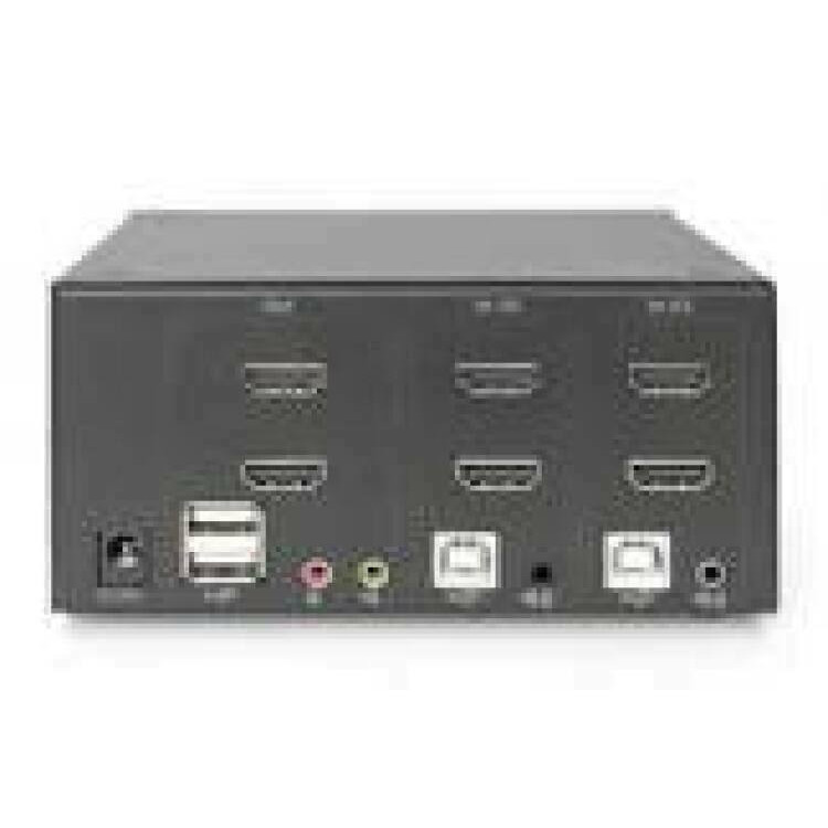 DIGITUS KVM Switch 2x2 HDMI 2-Port Dual Display 4K/30Hz FreeSync