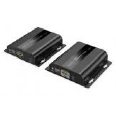DIGITUS HDMI IP Extender Set 4K/60Hz 120/200 m PoE One-to-Many CAT Black