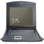 DIGITUS modularized 43.2cm 17inch TFT console with 8 port KVM US keyboard RAL 9005 black color