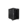 LANBERG free standing rack 19inch cabinet 15U 600x600 glass door LCD flat pack black