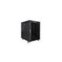 LANBERG free standing rack 19inch cabinet 15U 600x600 glass door LCD flat pack black