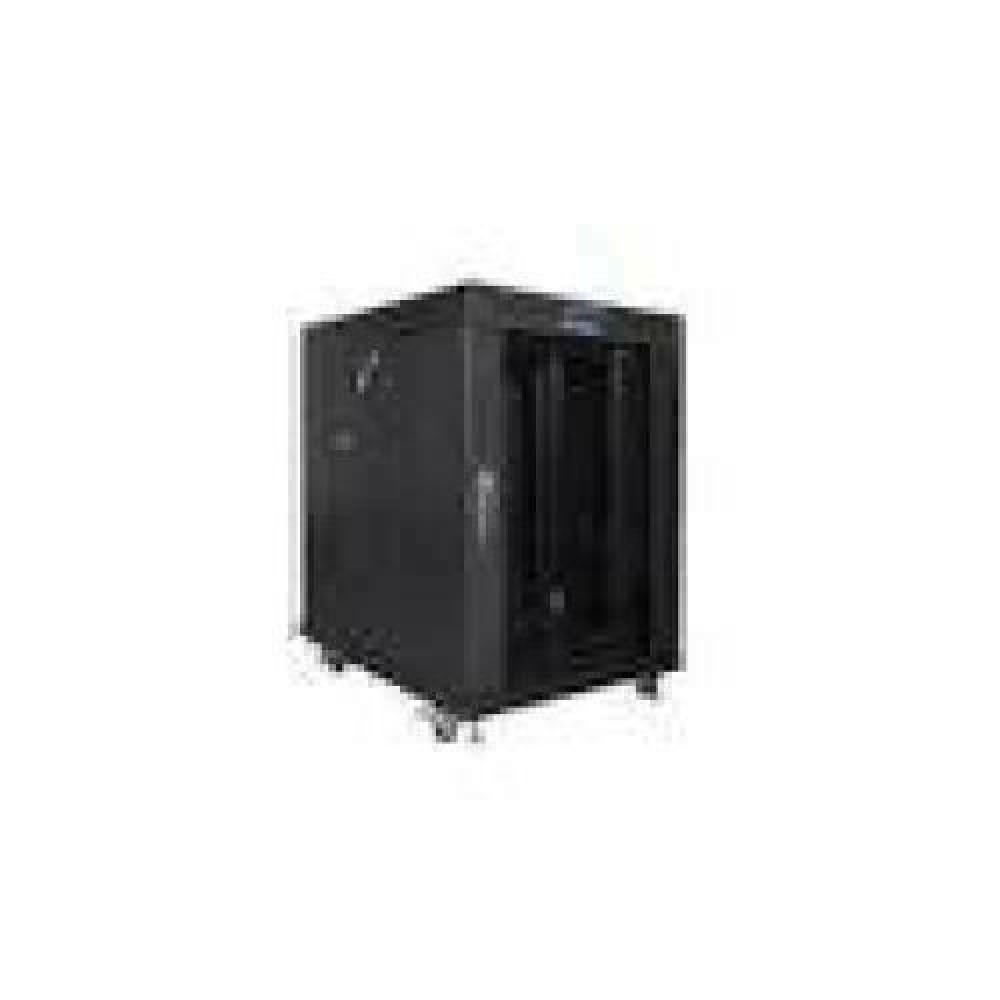 LANBERG free standing rack 19inch cabinet 15U 600x800 glass door LCD flat pack black