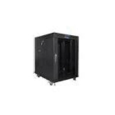 LANBERG free standing rack 19inch cabinet 15U 600x800 glass door LCD flat pack black
