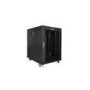 LANBERG free standing rack 19inch cabinet 15U 600x800 glass door LCD flat pack black