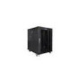 LANBERG free standing rack 19inch cabinet 15U 600x800 glass door LCD flat pack black