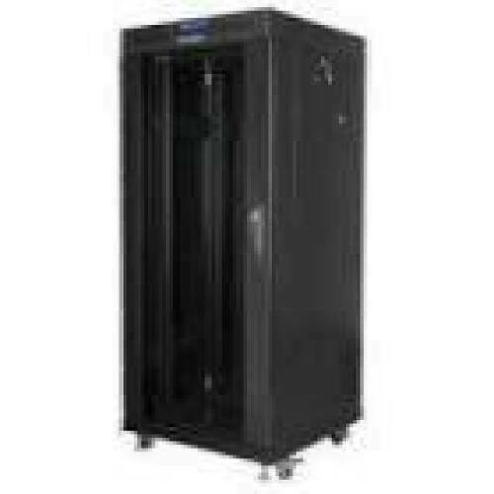 LANBERG free standing rack 19inch cabinet 27U 600x800 mesh door LCD flat pack black