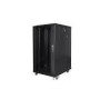 LANBERG FF01-8022-23BL free-standing rack 19inch self-assembly flat pack 22U/800x1000mm black mesh door LCD