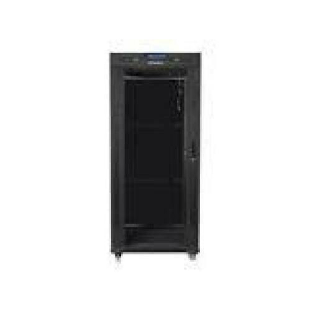 LANBERG FF01-8027-23BL free-standing rack 19inch self-assembly flat pack 27U/800x1000mm black mesh door LCD