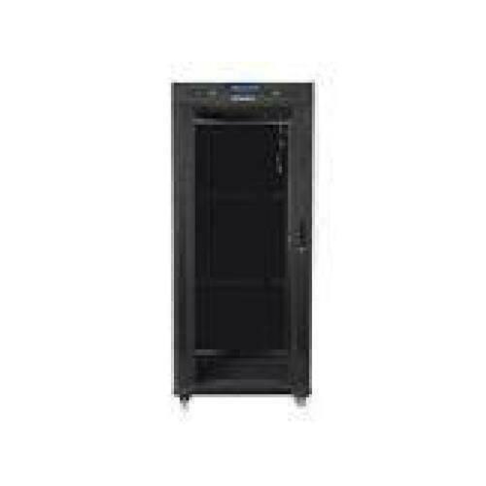 LANBERG FF01-8227-12BL free-standing rack 19inch self-assembly flat pack 27U/800x1200mm black glass door LCD
