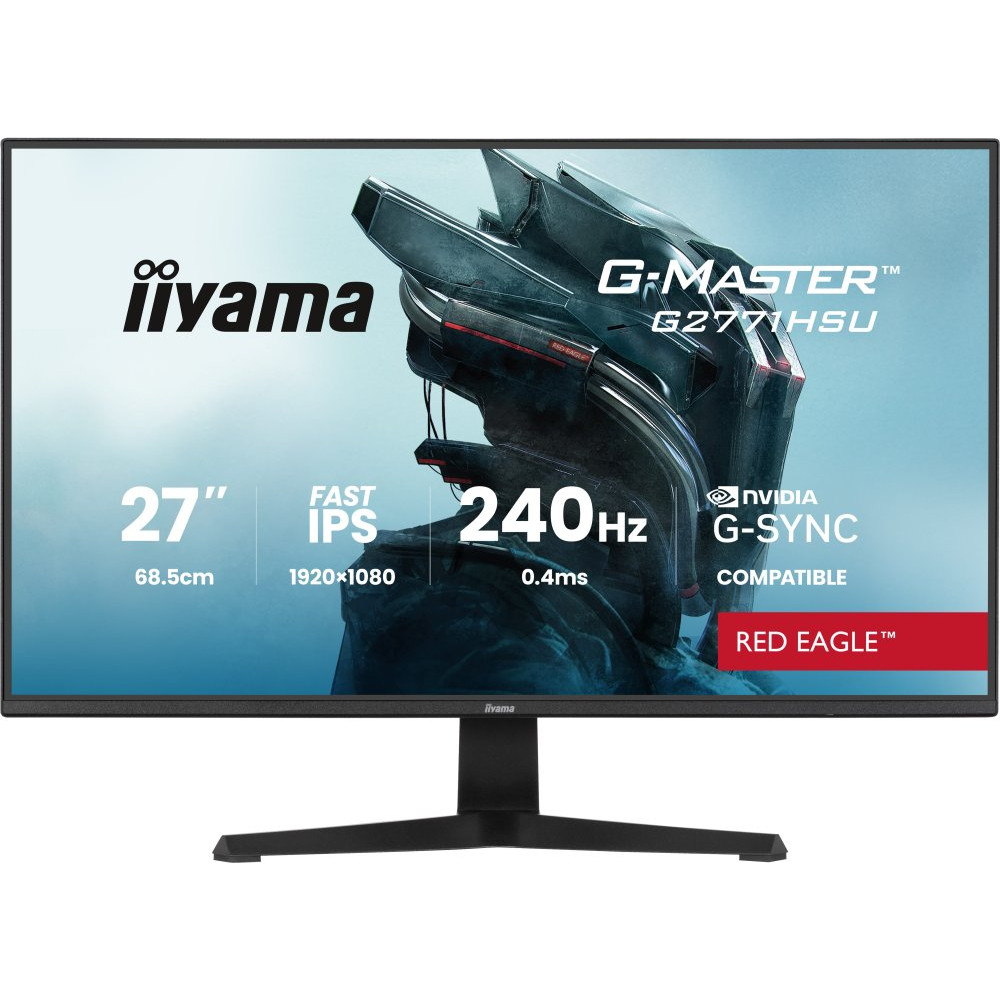 IIYAMA G2771HSU-B1 27inch Fast IPS Gaming G-Master Red Eagle FreeSync Premium / G-Sync Compatible 1920x1080 240Hz 350cd/m