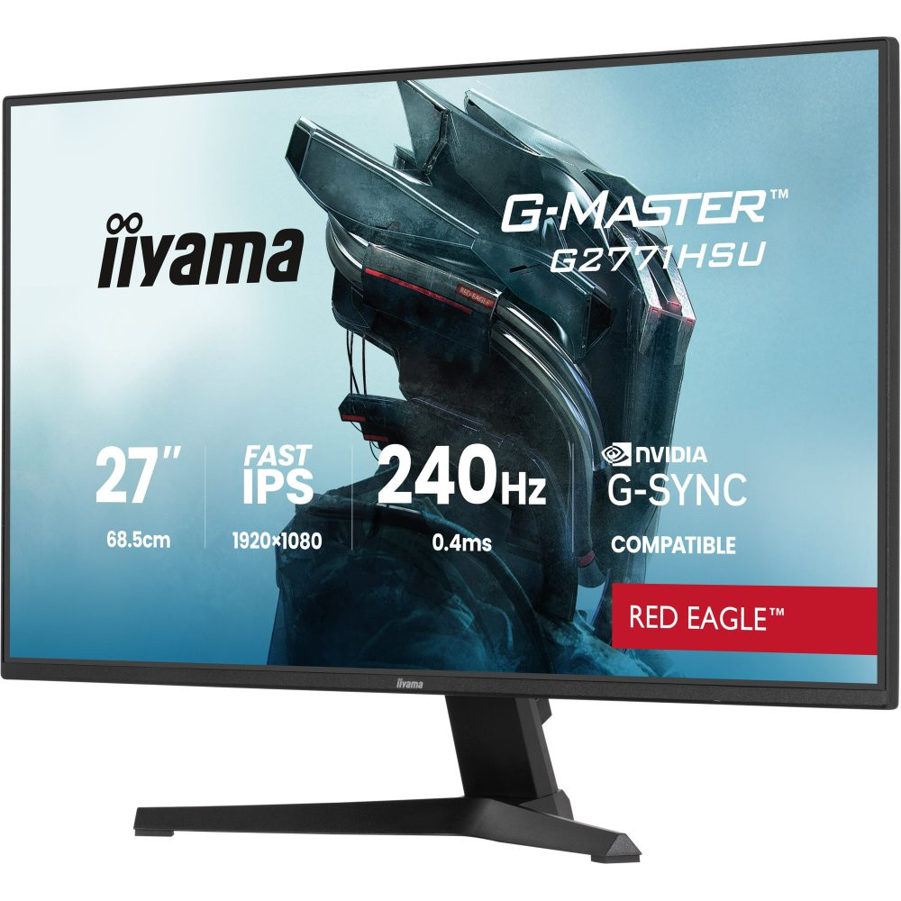 IIYAMA G2771HSU-B1 27inch Fast IPS Gaming G-Master Red Eagle FreeSync Premium / G-Sync Compatible 1920x1080 240Hz 350cd/m