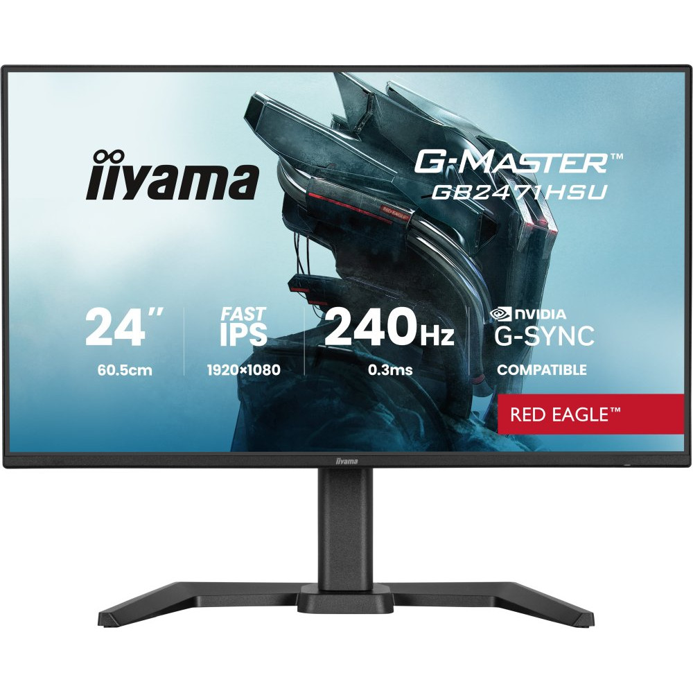 IIYAMA GB2471HSU-B1 24inch Fast IPS Gaming G-Master Red Eagle FreeSync Premium / G-Sync Compatible 1920x1080 240Hz 350cd/m