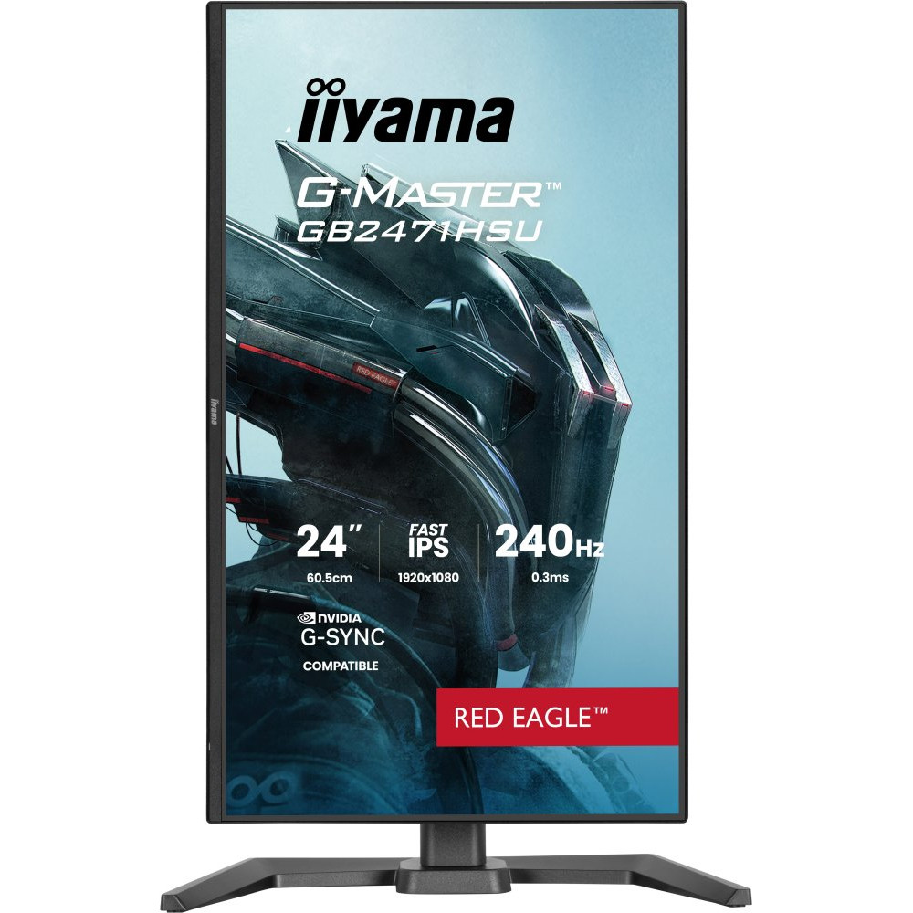 IIYAMA GB2471HSU-B1 24inch Fast IPS Gaming G-Master Red Eagle FreeSync Premium / G-Sync Compatible 1920x1080 240Hz 350cd/m
