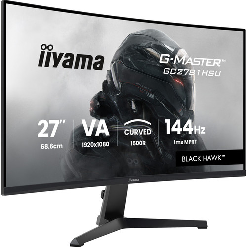 IIYAMA GC2781HSU-B1 G-Master Black Hawk 27inch VA FHD  Curved 1500R 144Hz 350cd/m2 1ms DP HDMI 2xUSB Speakers Black Tuner