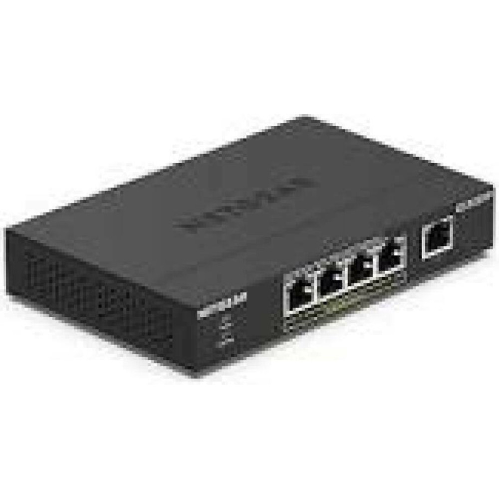 NETGEAR 5-Port Gigabit Ethernet Unmanaged PoE Switch GS305PP 4x PoE+ 83W Wallmount Metal Black