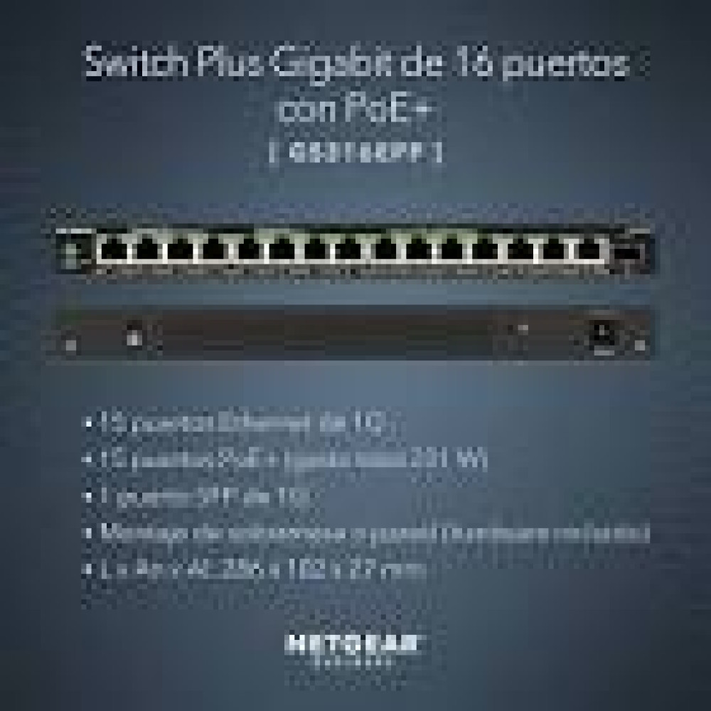 NETGEAR 16PT GE Plus Switch W/ HI-PWR POE+