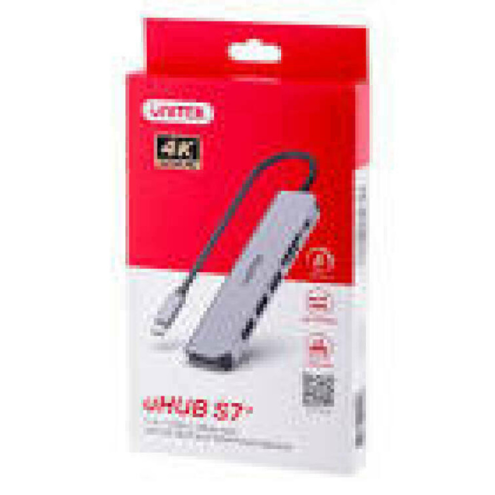 UNITEK H1118A HUB USB-C 7in1 PD 100W HDMI 4K ALU