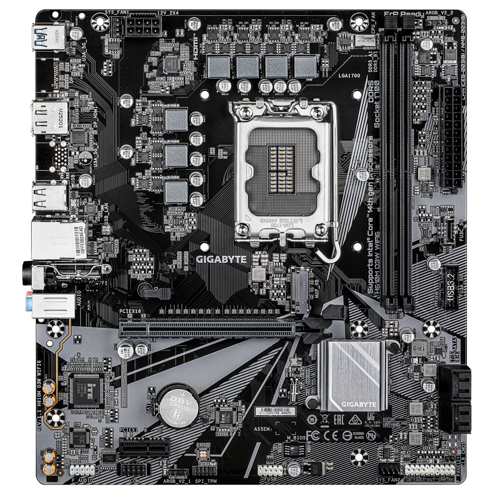 GIGABYTE H610M D3W WF6 LGA1700 2xDDR5 4xSATA 1xM.2
