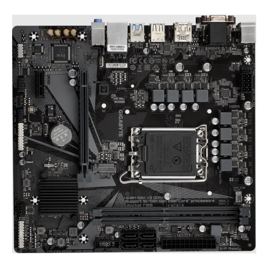 GIGABYTE H610M S2H V2 DDR4 LGA1700 mATX MB 2xDDR4 4xSATA 1xM.2
