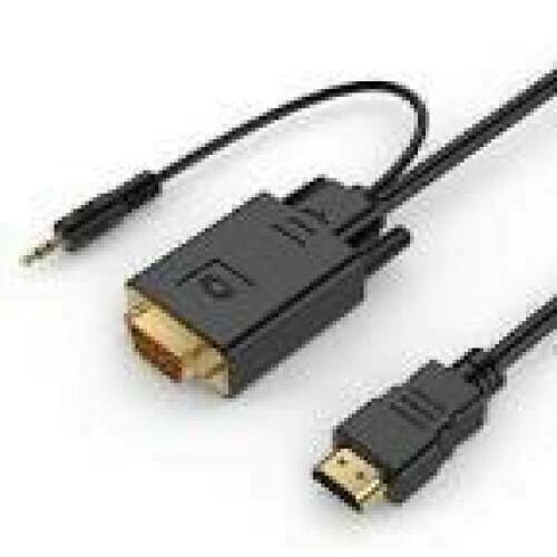 GEMBIRD A-HDMI-VGA-03-6 HDMI to VGA and audio adapter cable single port 1.8m black