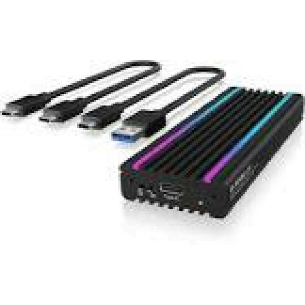 ICY BOX IB-1824ML-C31 USB Type-C Enclosure for M.2 NVMe SSD - RGB illuminated