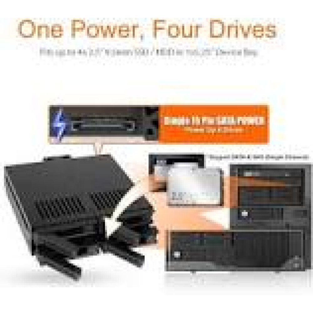 ICY BOX Backplane 4x2.5 SAS/SATA HDD in 1x5.25 bay MiniSAS Host 12 Gbit/s Black