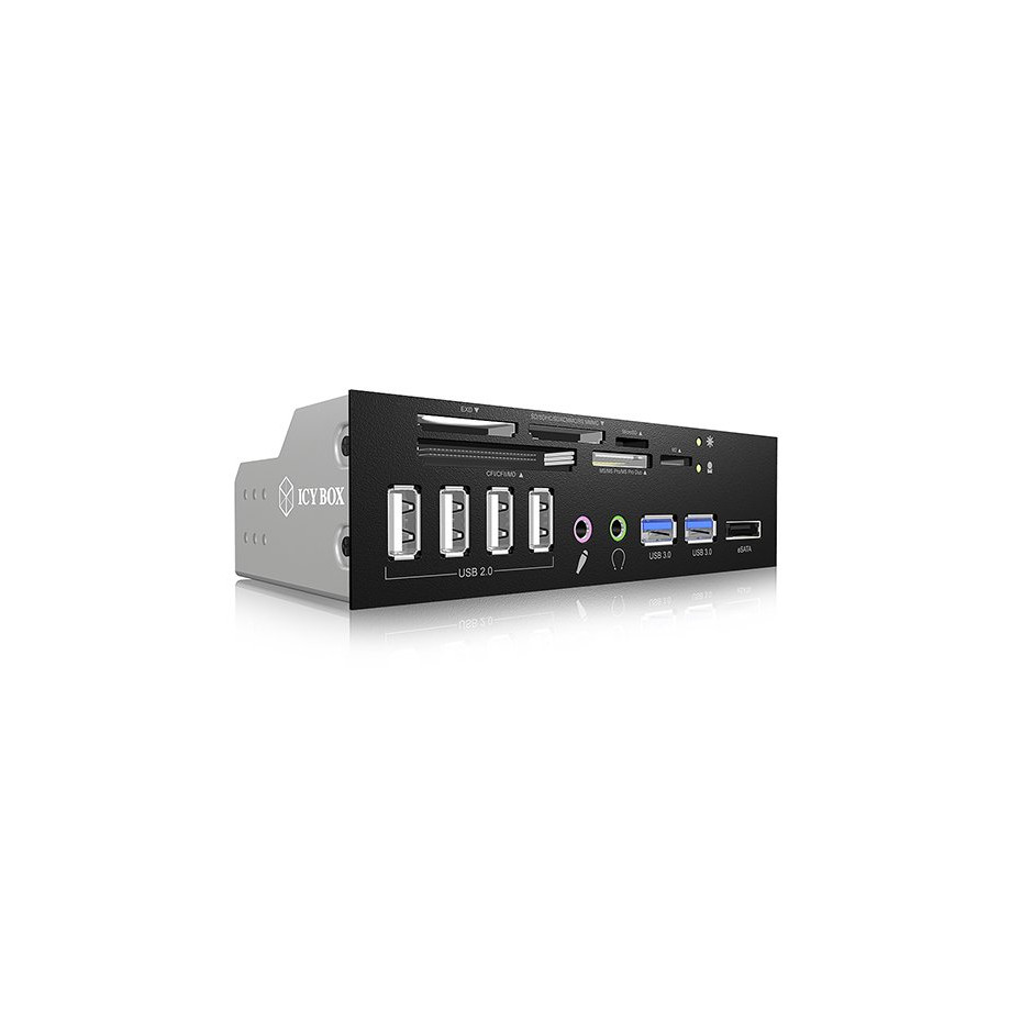 ICY BOX IB-863a-B Card Reader with multiport panel USB 3.0 eSATA interface