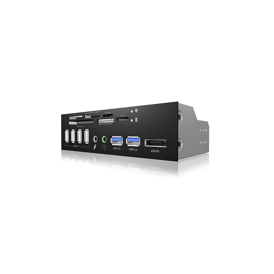ICY BOX IB-863a-B Card Reader with multiport panel USB 3.0 eSATA interface