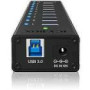 ICY BOX IB-AC6110 10x Port USB 3.0 Hub with USB charge port Black