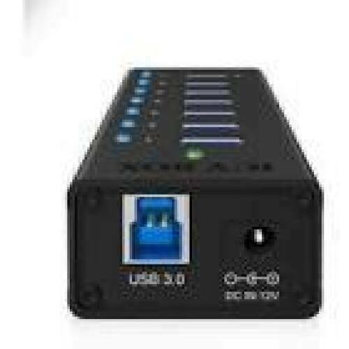 ICY BOX IB-AC618 7x Port USB 3.0 Hub with USB charge port Black
