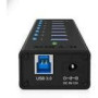 ICY BOX IB-AC618 7x Port USB 3.0 Hub with USB charge port Black
