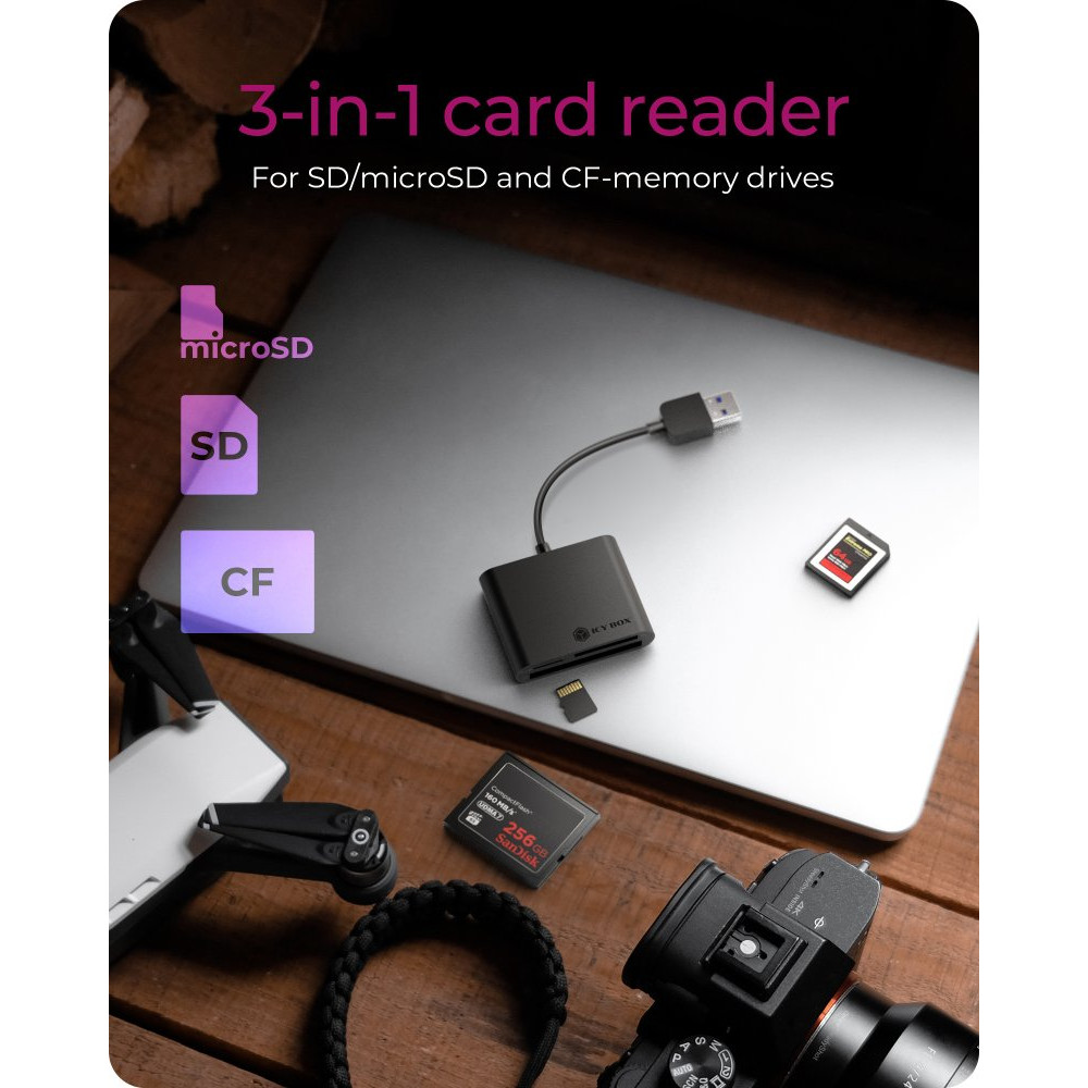 ICY BOX IB-CR301-U3 External card reader USB 3.0 CF SD microSD