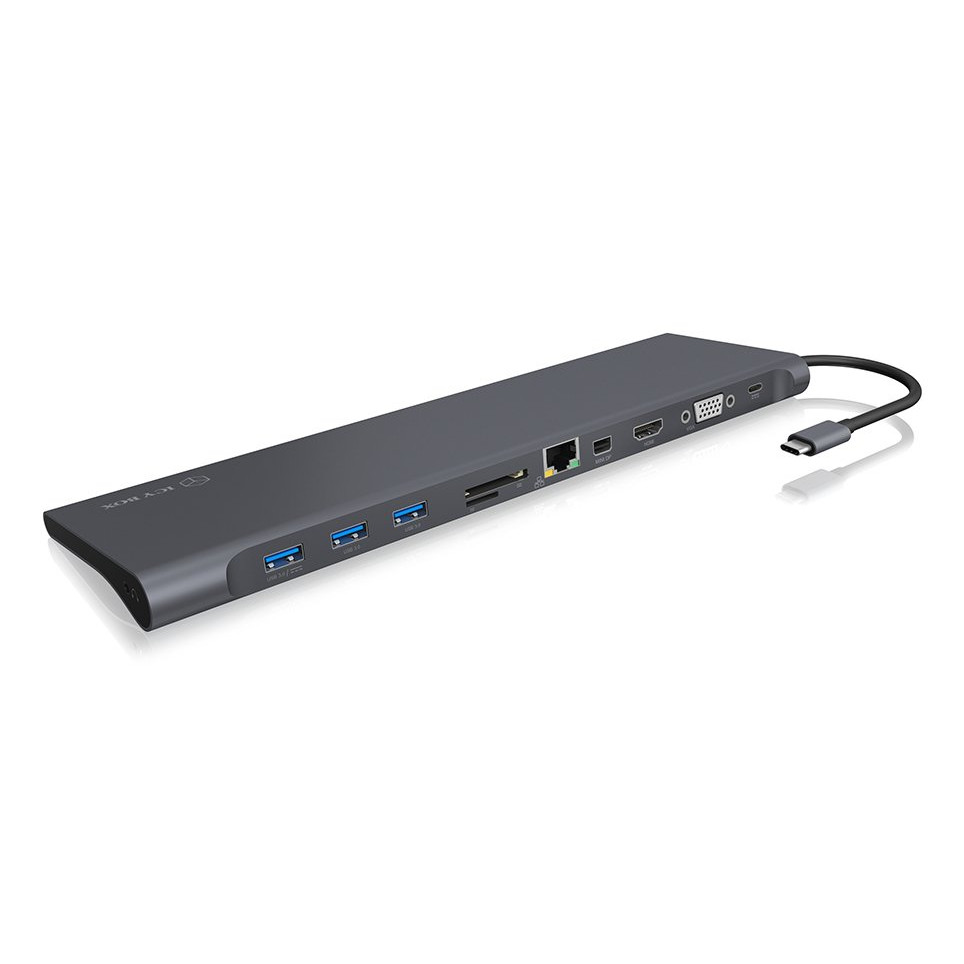ICY BOX IB-DK2102-C Docking Station USB Type-C HDMI miniDP VGA