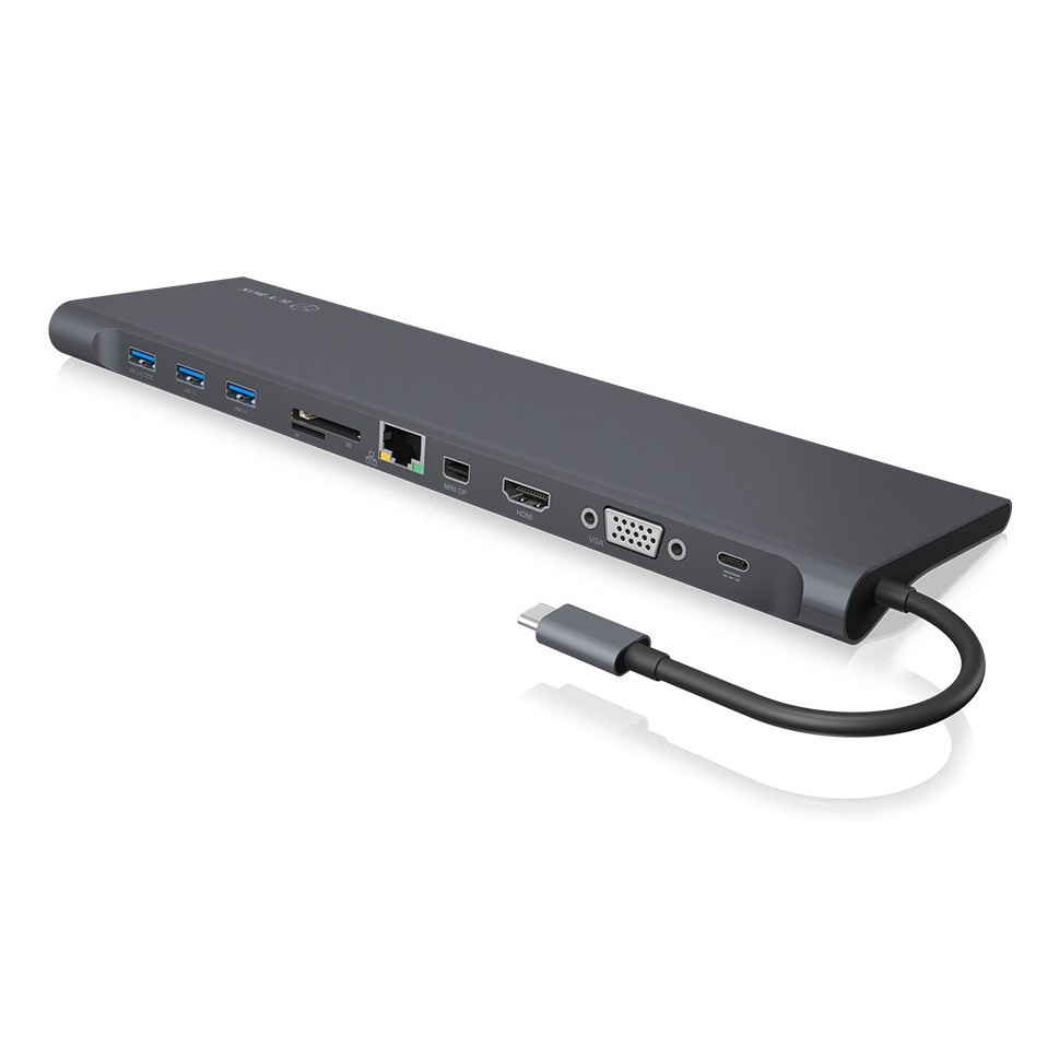 ICY BOX IB-DK2102-C Docking Station USB Type-C HDMI miniDP VGA