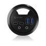 ICY BOX IB-HUB1403B USB 3.0 table hub with Type-C Type-A and audio