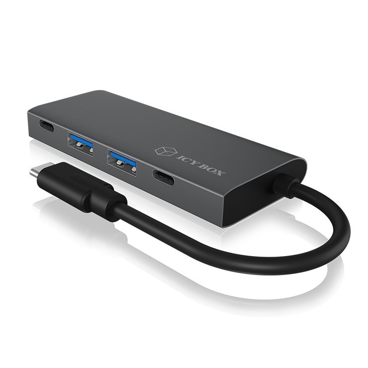 ICY BOX USB 3.1 Gen 2 Type-C Hub to 2x Type-C and 2x Type-A interfaces Anthr./black